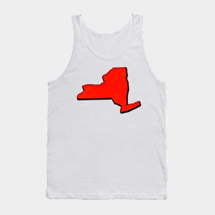 Bright Red New York Outline Tank Top